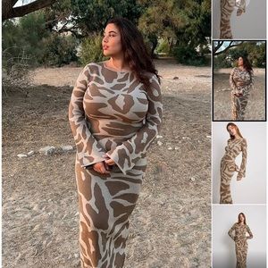 NA-KD Wide Sleeve Knitted Maxi Dress